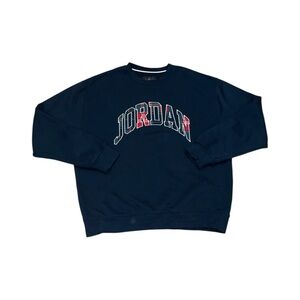 Jordan black crewneck with plaid detail